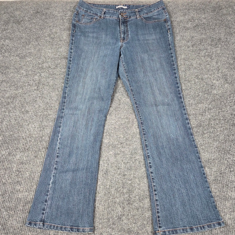 Bandolino Blu Arianna Bootcut Jeans Womens 14 Medium Wash Blue Stretch Denim